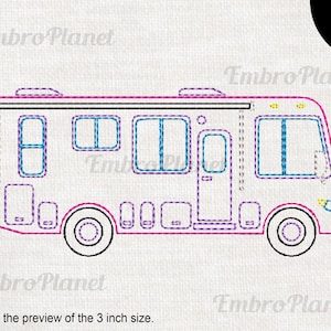 Outline Motorhome - Design for Embroidery Machine Instant Download digital file stitch sign icon symbol pattern cartoon motor home 1299e