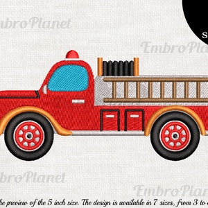 Old Fire Truck - Design for Embroidery Machine Instant Download digital file stitch sign icon pattern cartoon symbol 150e