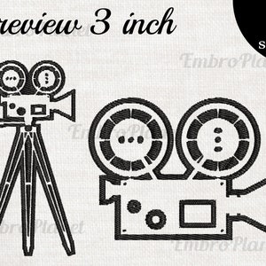 Cinema Camera Designs for Embroidery Machine Instant Download digital file stitch sign icon symbol pattern cartoon movie film video 1179e image 2