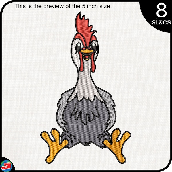Le meilleur poulet - Fichiers de broderie numériques à téléchargement immédiat à la machine à broder au point de dessin animé mignon poule coq 1559e