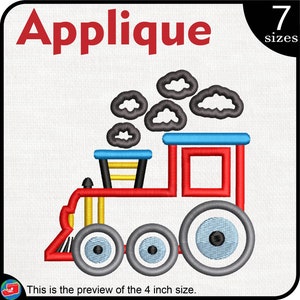 Applikation Zug - Design für Stickmaschine Sofortiger Download digitaler Stickdateien Stich Kind Baby süßes Spielzeug Cartoon 983e