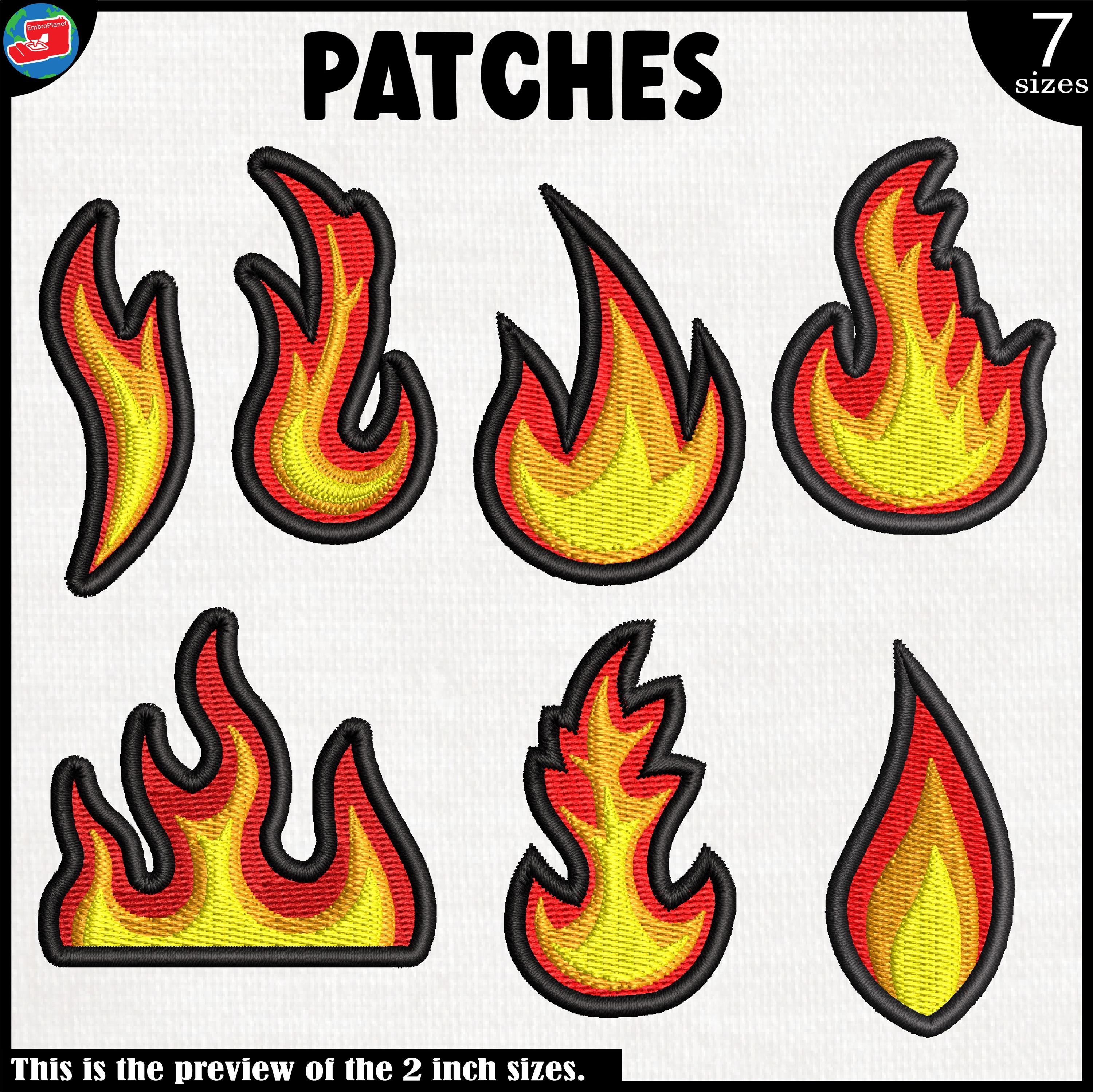 Fire Patches - Designs Files for Embroidery Machine - Iron on or Hook ...