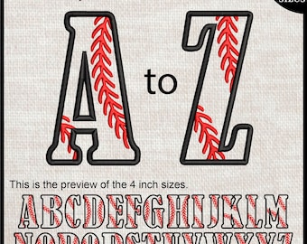 Baseball Applique Embroidery Font – Full Alphabet (Digital Download)