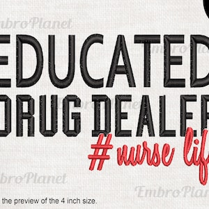 Nurse Dealer - Design for Embroidery Machine Instant Download digital file stitch sign icon symbol cartoon medic hospital # nurse life 1410e