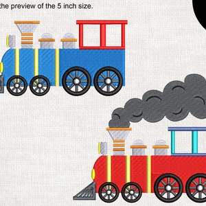 The Train - Designs for Embroidery Machine Instant Download digital file stitch cartoon  christmas santa claus steam smoke cute 343e