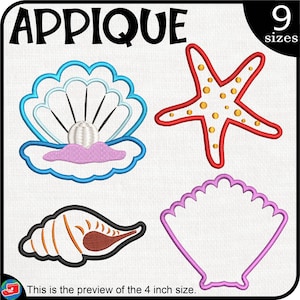 Può includere: Set di 9 ricami che includono una conchiglia, una stella marina e conchiglie. I disegni sono di vari colori, tra cui blu, rosso, rosa e giallo. Applique.