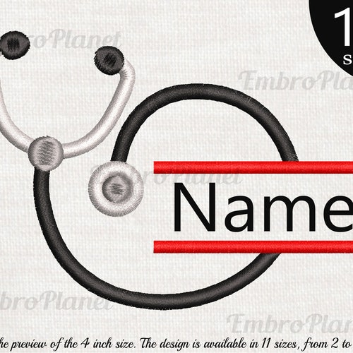 Stethoscope Embroidery Design Machine Embroidery Stethoscope Etsy India
