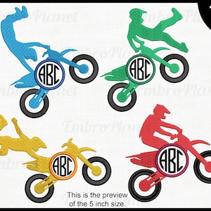 Monogram Motocross - Wzory do Haftu Maszynowego Natychmiastowe Pobieranie Cyfrowych Plików Haftu Stitch 1754e