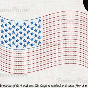 Outline American Flag - Design for Embroidery Machine Instant Download digital file stitch sign icon pattern cartoon symbol usa united 1129e