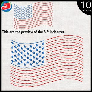 Outline American Flag Embroidery Designs: Files For Embroidery Machine (Digital Download)  usa united state 1129e