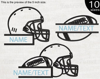 Split Football Outline Embroidery Design – Instant Download