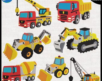 Construction Machine Embroidery Design – Cartoon Vehicle File (Digital Download)