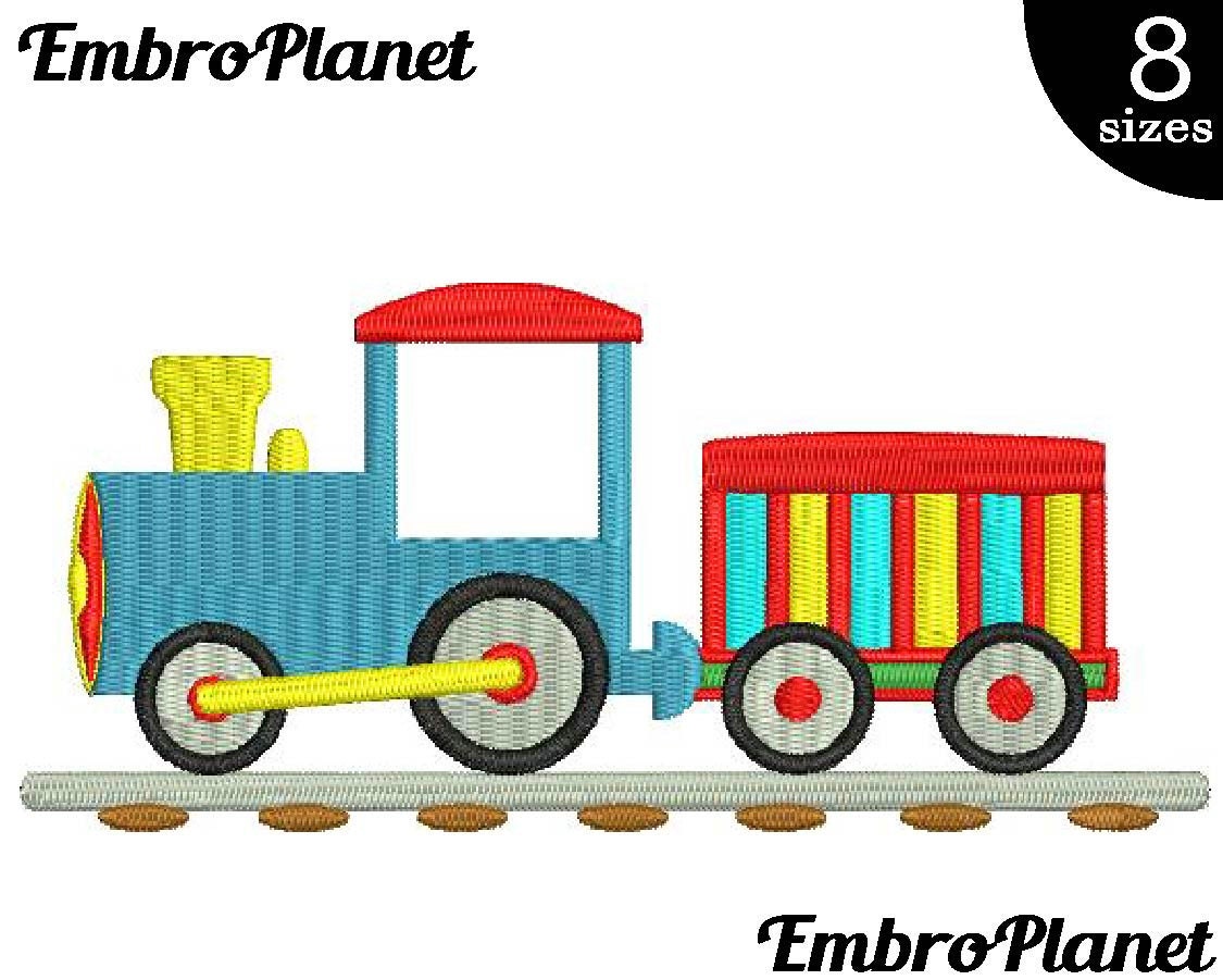 Cute Train Design for Embroidery Machine Instant Download - Etsy