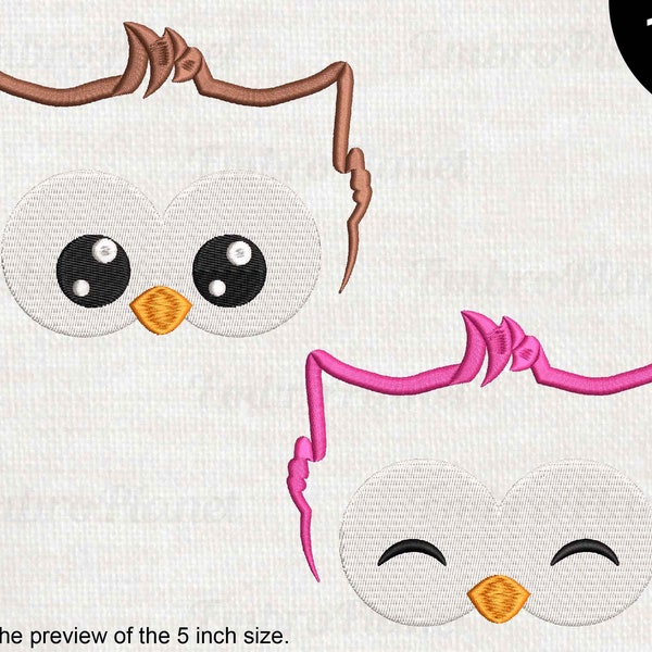 Owl Face - Designs for Embroidery Machine Instant Download digital embroidering files stitch forest animal bird face head 571e