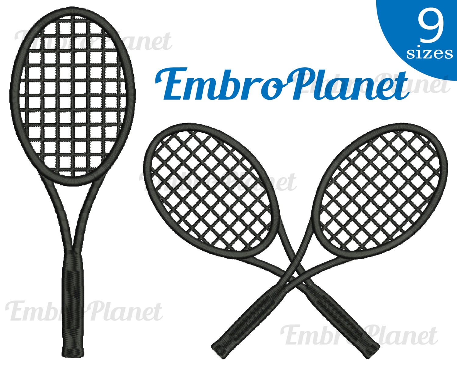 Tennis Racquets Designs for Embroidery Machine Instant - Etsy