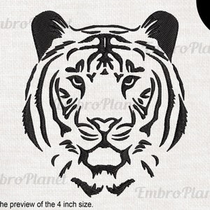 Tiger Head - Design for Embroidery Machine Instant Download digital file stitch sign icon symbol cartoon wild cat predator animal 1349e
