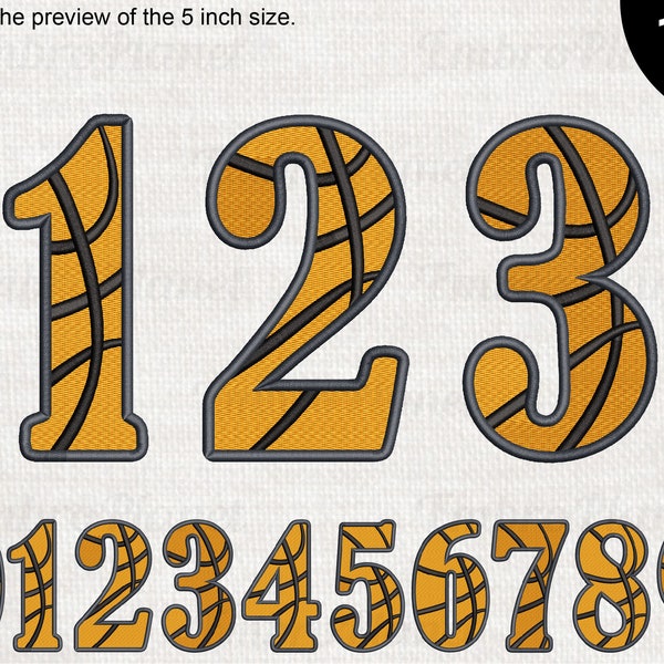 Basketball Numbers - Designs for Embroidery Machine Instant Download digital file stitch 1671e