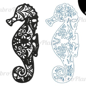 Zentangle Seahorse - Designs for Embroidery Machine Instant Download Commercial Use digital file 4x4 5x7 hoop icon symbol sign ocean 708e