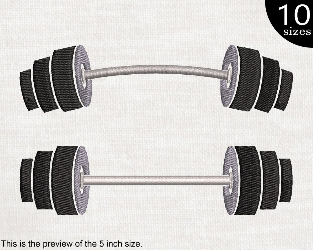 Barbells Designs for Embroidery Machine Instant Download Etsy