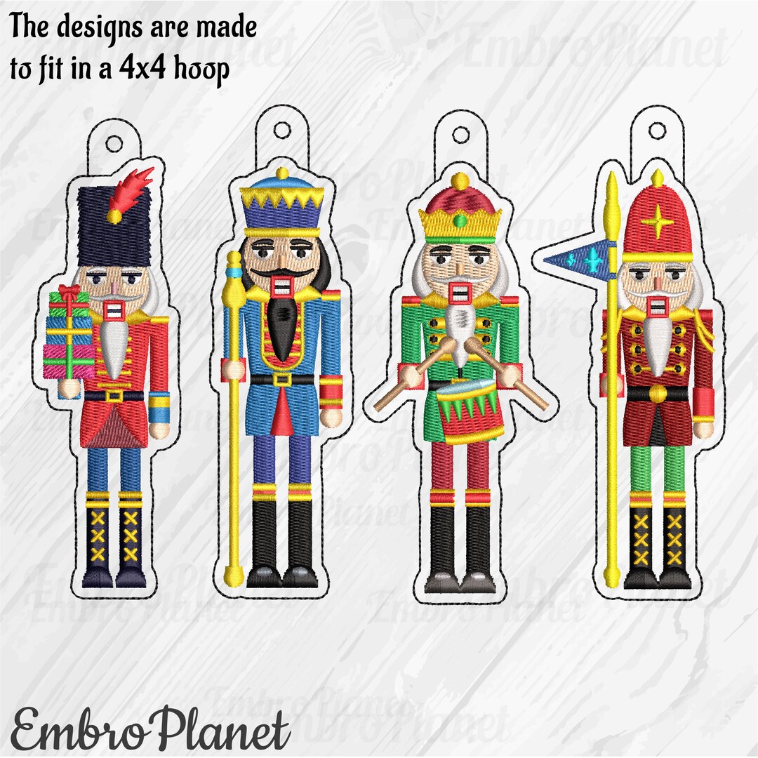 Nutcrackers Key Fob Keychain Chain Designs for Embroidery Machine