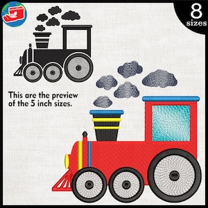 Train Embroidery Design – Vintage Steam Locomotive (Digital Download)