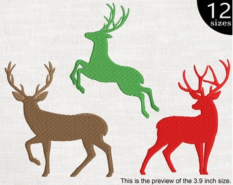 Reindeers V2 - Design for Embroidery Machine Digital Graphic File Stitch Instant Download Commercial Use animal reindeer 48e