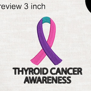 Thyroid Cancer Awareness Purple Ribbon - Design for Embroidery Machine ...