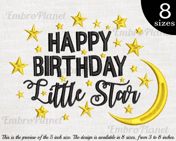Joyeux Anniversaire Petite Etoile Design Pour Broderie Etsy Joyeux Anniversaire Petite Etoile Design Pour Broderie Etsy