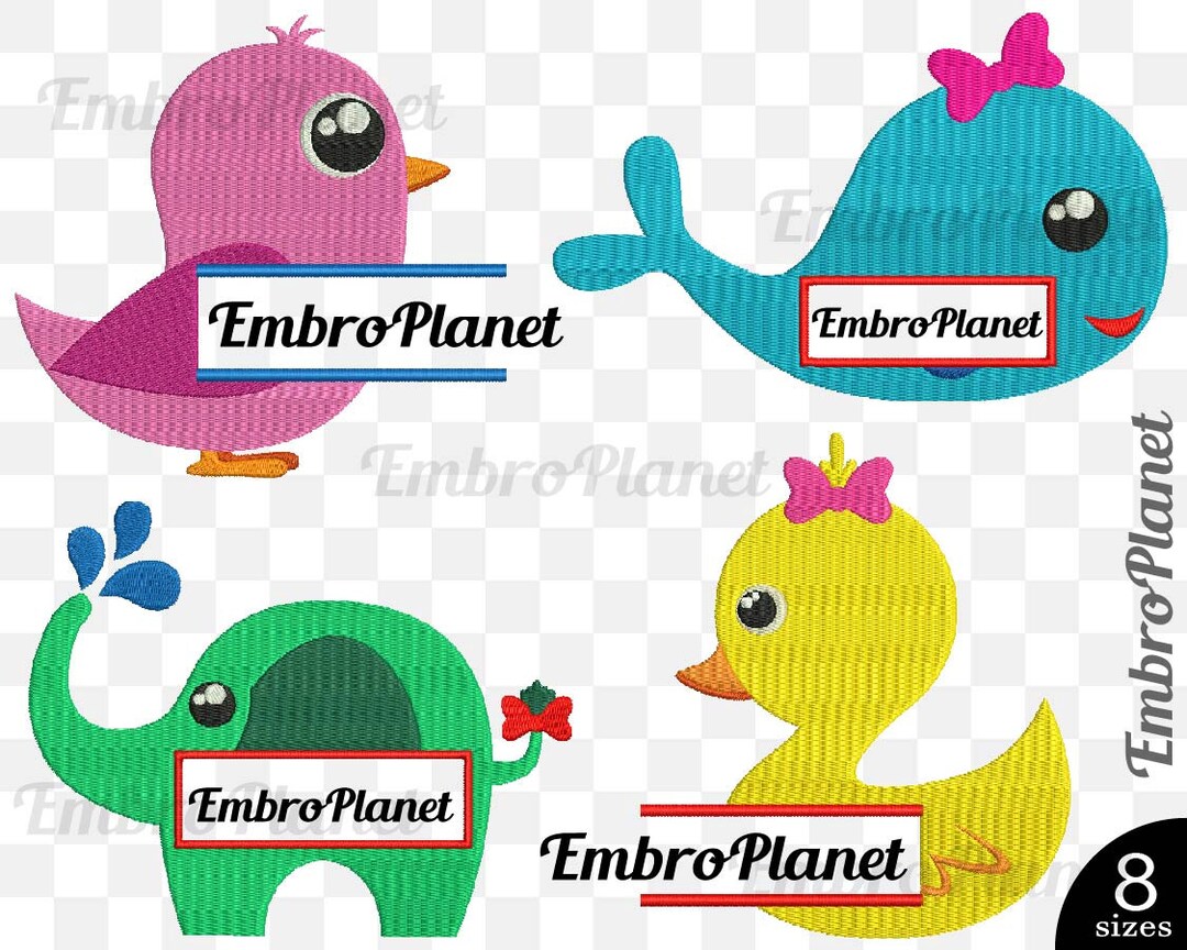 Split Baby Animals Designs for Embroidery Machine Instant Download