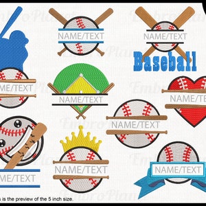 Split baseball Embroidery  - Designs for Embroidery Machine Instant Download digital embroidering files stitch hoop sign symbol 617e