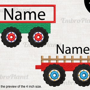 Trailer - Disegni per macchina da ricamo Instant Download file digitale Uso commerciale cucitura cartone animato trattore rimorchi agricoli 1239e
