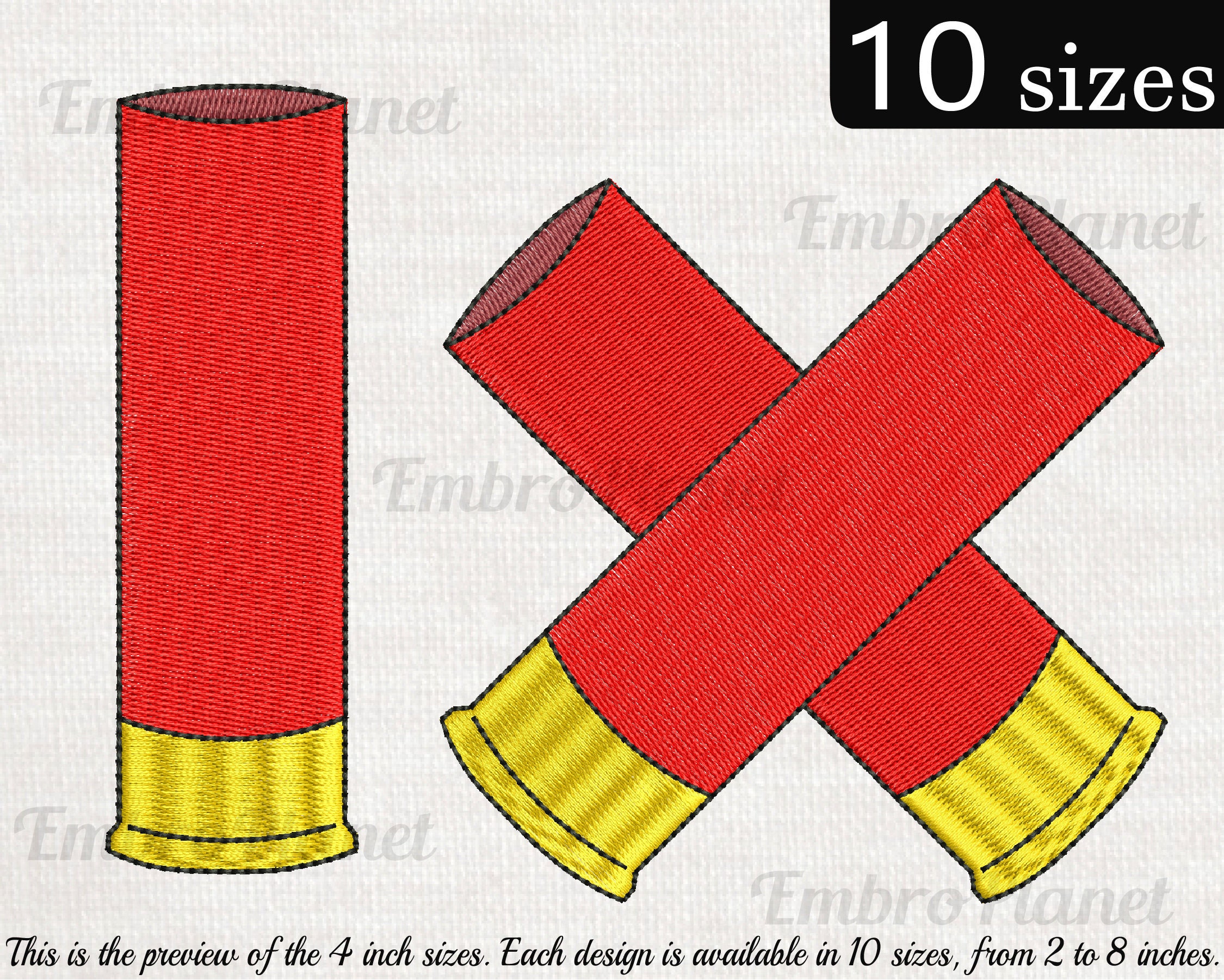 Shotgun Cartridge Designs for Embroidery Machine Instant Etsy