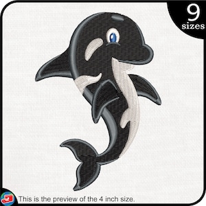 Orca - Design for Embroidery Machine Instant Download digital file stitch sign icon symbol pattern cartoon ocean sea animal fish cute 1260e