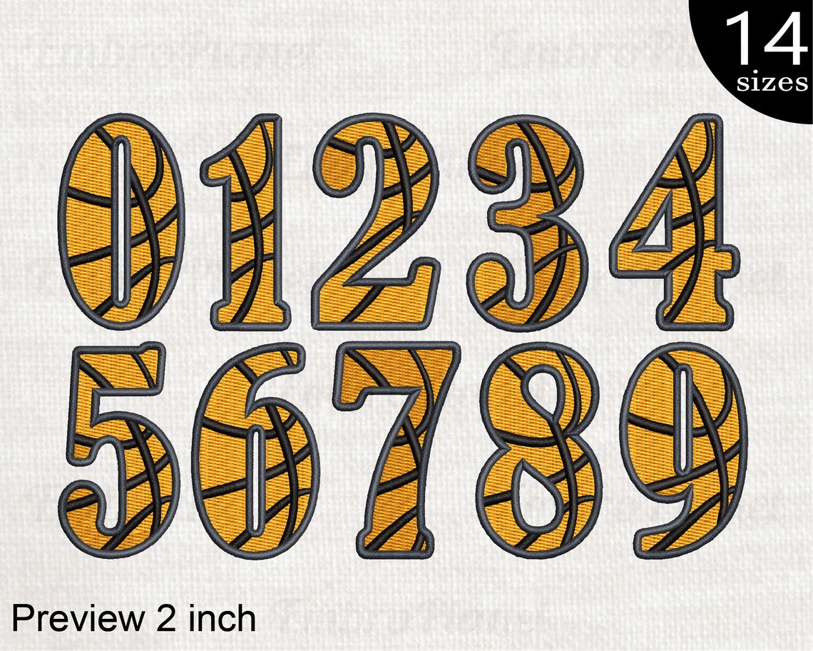Basketball Numbers Designs for Embroidery Machine Instant Etsy