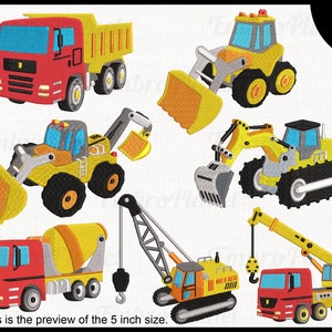 Máquinas de Construção - Design para Máquina de Bordar Download instantâneo arquivo de bordado digital máquina de desenho animado de ponto arquivo arquivos 1579e