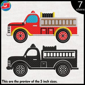 Old Fire Truck - Designs for Embroidery Machine Instant Download digital embroidering files stitch cartoon symbol 150e
