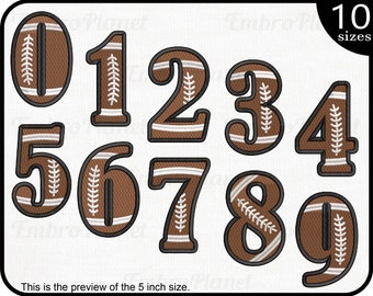 Football Numbers - Designs for Embroidery Machine Instant Download digital embroidering files stitch ball pattern 1249e