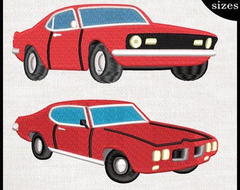 Old Classic Muscle Retro Car - Designs for Embroidery Machine Instant Download digital embroidering files stitch vintage, antivehicle 1873e