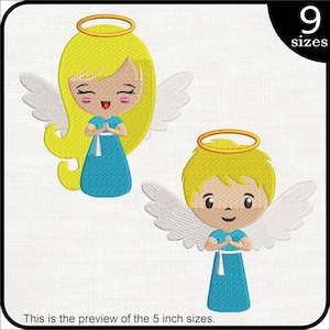 Angels - Designs for Embroidery Machine Instant Download digital embroidering files stitch boy girl kids cartoon 612e
