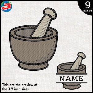 1897e-Broderimönster med mortel och stöt: Filer för broderimaskin (digital nedladdning) 1897e