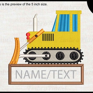 Rectangle Construction Bulldozer - Design for Embroidery Machine Instant Download digital file stitch pattern cartoon 1062e