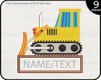 Bulldozer Stickdatei - Cartoon Baufahrzeug (Digitaler Download)