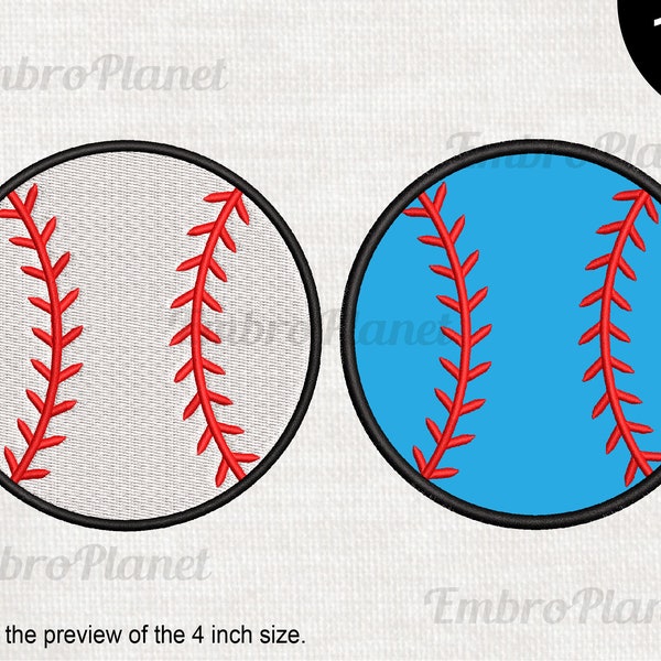 Baseball Ball - Design for Embroidery Machine Instant Download digital file Commercial Use stitch pattern fill applique designs sport 1247e