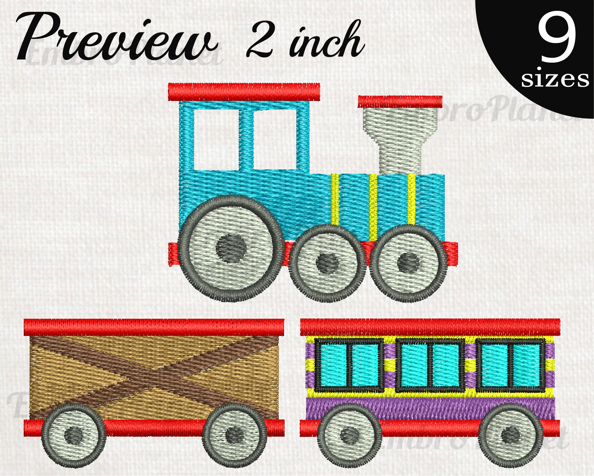 Train and Wagons Design for Embroidery Machine Digital | Etsy India