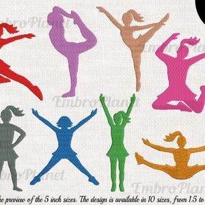 Cheerleader Girls - Designs for embroidery machine, Instant Download digital file stitch sign symbol pattern woman girl without pom 805e