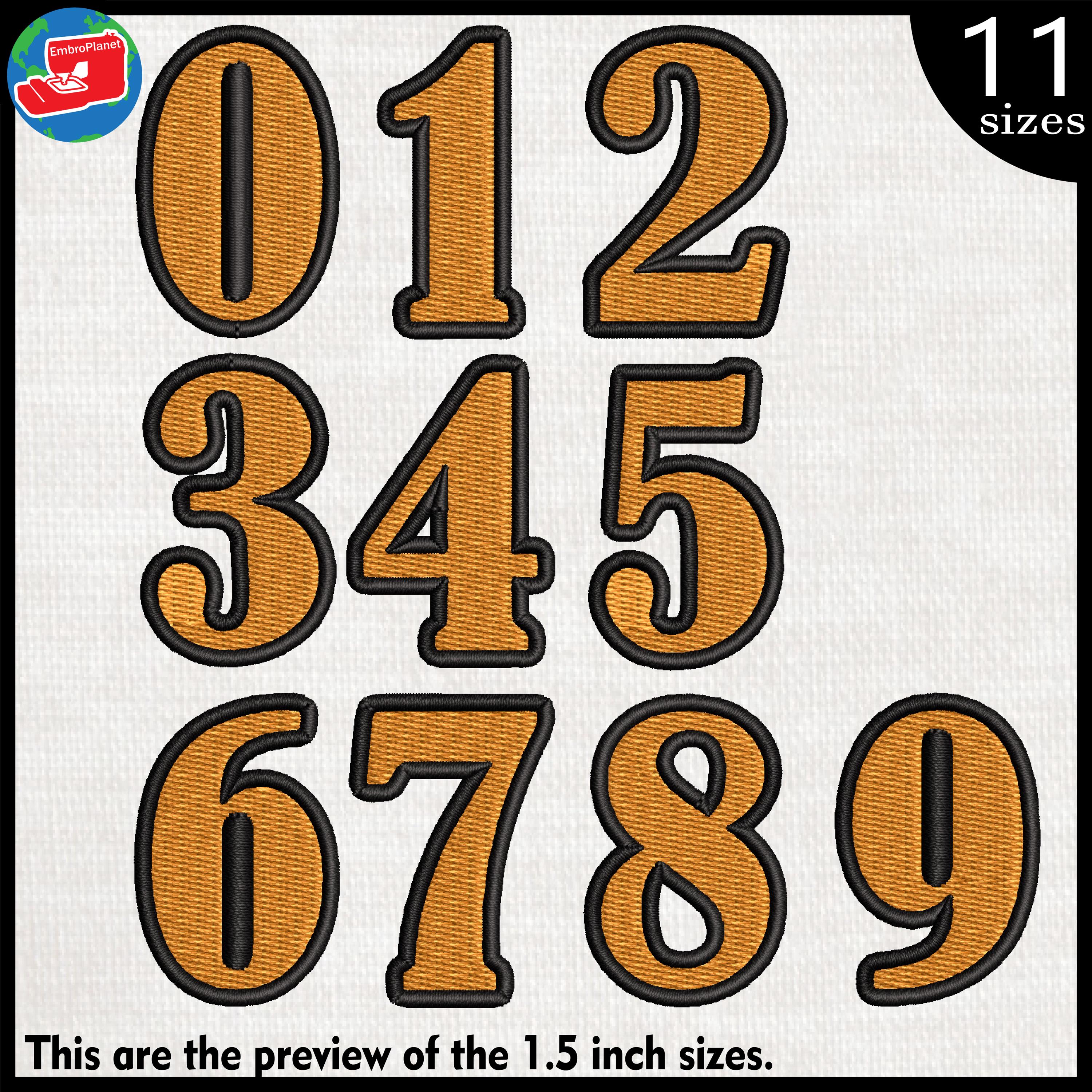 Embroidery Machine Number Designs – Full Stitch (digital Download) - Etsy