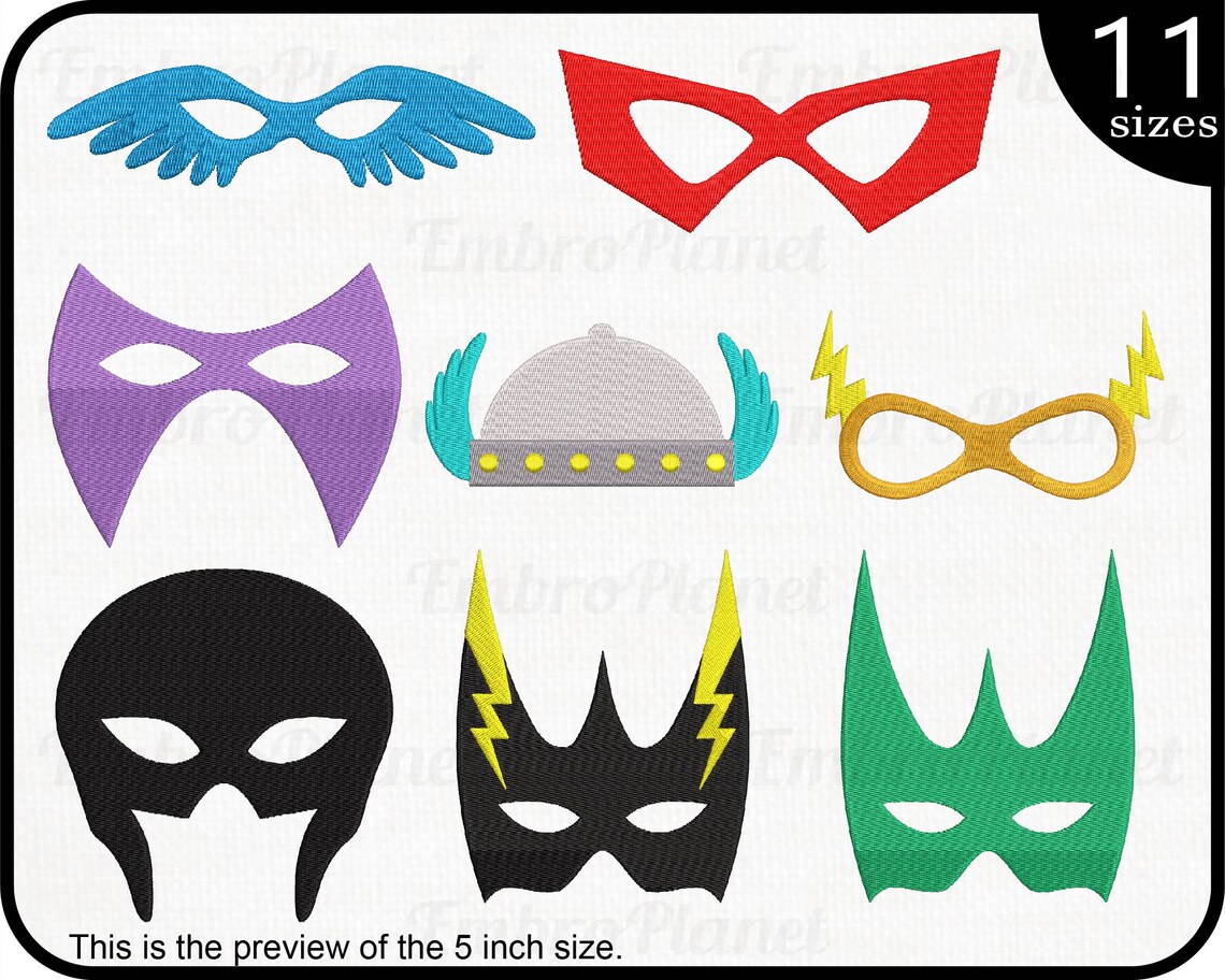 Best Superhero Masks Designs for Embroidery Machine Instant Etsy