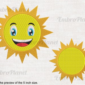 Sun - Designs for Embroidery Machine Instant Download digital file stitch sign icon symbol cartoon 1461e