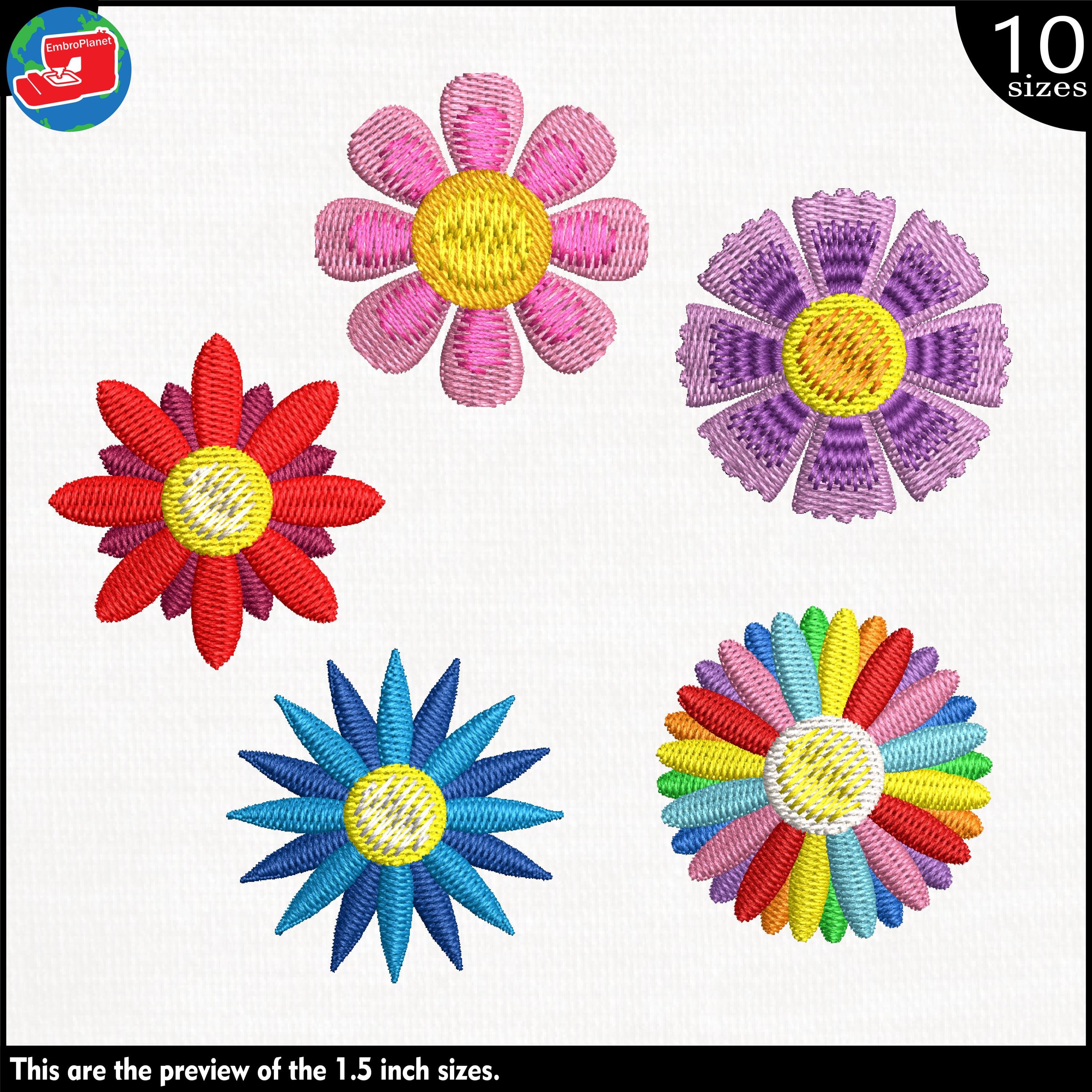 Flower Embroidery Designs – Machine Digitized Files (digital Download ...