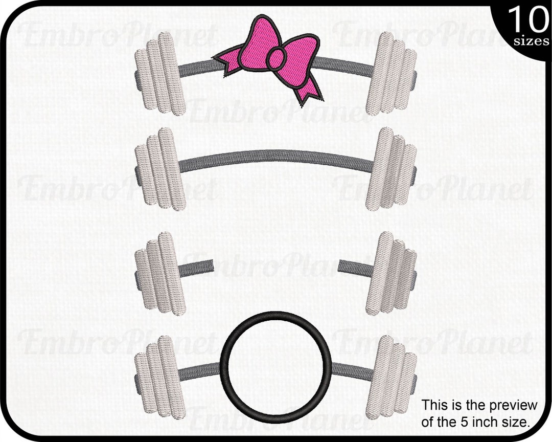 Barbells Designs for Embroidery Machine Instant Download Digital